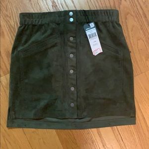 BCBG Maxaria army green mini skirt with buttons